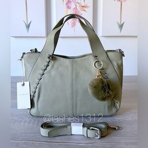 LUCKY BRAND Leather Bag Lika Satchel Whipstitch - Sage Green